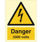 Sign IMO Danger 3300 volts 107055 - Sikkerhedsgiganten