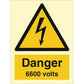 Sign IMO Danger 6600 volts 107056 - Sikkerhedsgiganten