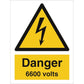 Sign IMO Danger 6600 volts 107056 - Sikkerhedsgiganten