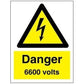 Sign IMO Danger 6600 volts 107056 - Sikkerhedsgiganten
