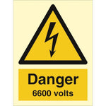 Sign IMO Danger 6600 volts 107056 - Sikkerhedsgiganten