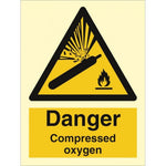 Sign IMO Danger Compressed oxygen 107068 - Sikkerhedsgiganten