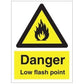 Sign IMO Danger Low flash point 107075 - Sikkerhedsgiganten