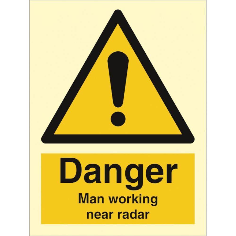 Sign IMO Danger man working near rader 107018 - Sikkerhedsgiganten