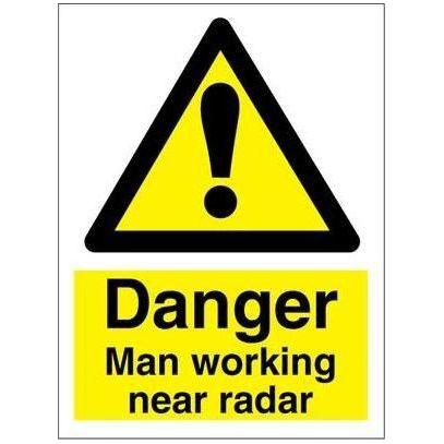 Sign IMO Danger man working near rader 107018 - Sikkerhedsgiganten