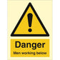 Sign IMO Danger Men working below 107124 - Sikkerhedsgiganten