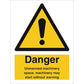 Sign IMO Danger Unmanned machinery space... 107059 - Sikkerhedsgiganten