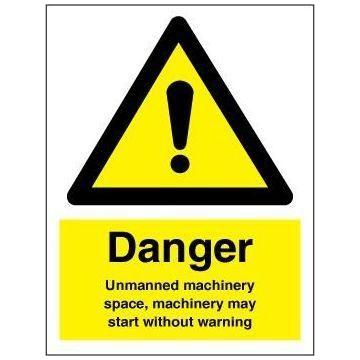 Sign IMO Danger Unmanned machinery space... 107059 - Sikkerhedsgiganten