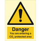Sign IMO Danger You are entering a CO2 protected a 107060 - Sikkerhedsgiganten