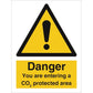 Sign IMO Danger You are entering a CO2 protected a 107060 - Sikkerhedsgiganten
