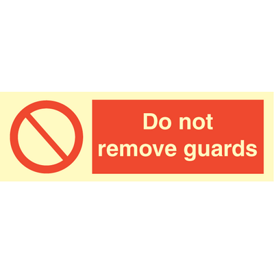 Sign IMO Do not remove guards 102079 - Sikkerhedsgiganten