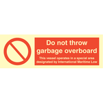 Sign IMO Do not throw garbage overboard 102078 - Sikkerhedsgiganten