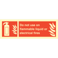 Sign IMO Do not use on flammable liquid or electrical fires 105031 - Sikkerhedsgiganten