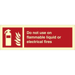 Sign IMO Do not use on flammable liquid or electrical fires 105031 - Sikkerhedsgiganten