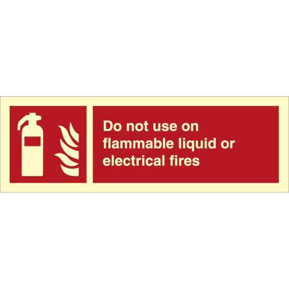 Sign IMO Do not use on flammable liquid or electrical fires 105031 - Sikkerhedsgiganten