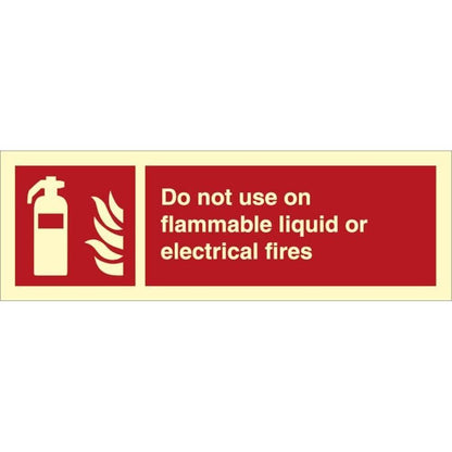 Sign IMO Do not use on flammable liquid or electrical fires 105031 - Sikkerhedsgiganten