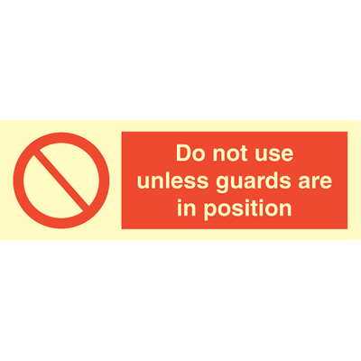 Sign IMO Do not use unless guards are in position 102075 - Sikkerhedsgiganten