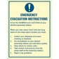 Sign IMO Emergency Evacuation Instructions 106087 - Sikkerhedsgiganten