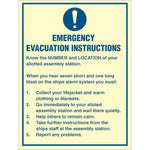 Sign IMO Emergency Evacuation Instructions 106087 - Sikkerhedsgiganten