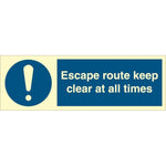 Sign IMO Escape route keep clear at all times 106209 - Sikkerhedsgiganten