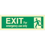 Sign IMO EXIT for emergency use only 100021 - Sikkerhedsgiganten
