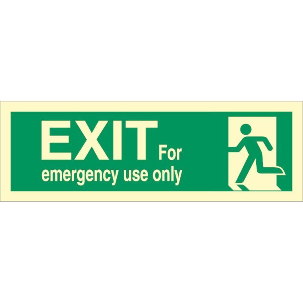 Sign IMO EXIT for emergency use only 100021 - Sikkerhedsgiganten