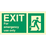 Sign IMO EXIT sign for emergency use only 100127 - Sikkerhedsgiganten