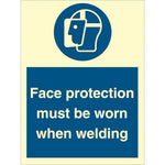Sign IMO Face protection must be worn when welding 106080 - Sikkerhedsgiganten