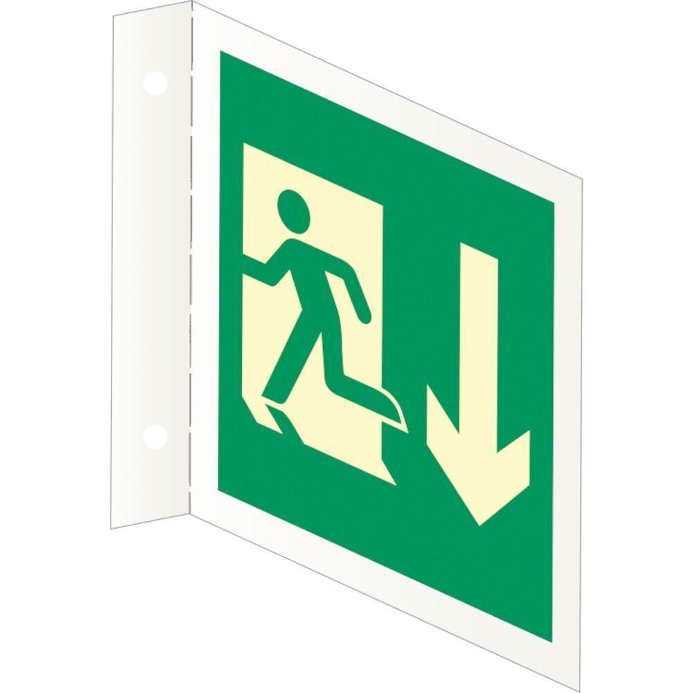Sign IMO Faneskilt Exit door down - Sikkerhedsgiganten