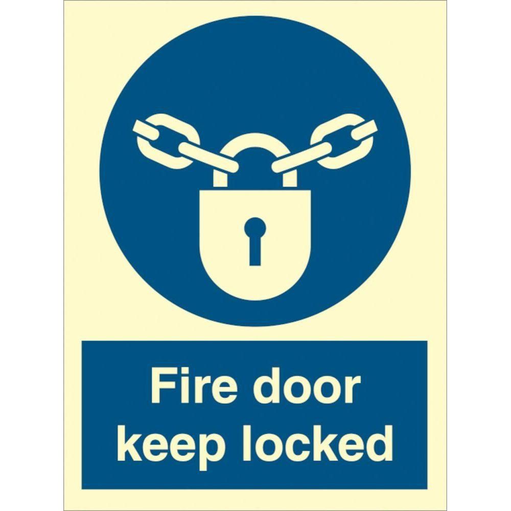 Sign IMO Fire door keep locked 106044 - Sikkerhedsgiganten