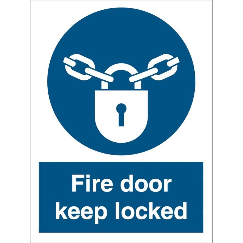 Sign IMO Fire door keep locked 106044 - Sikkerhedsgiganten