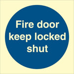 Sign IMO Fire door keep locked shut 106120 - Sikkerhedsgiganten