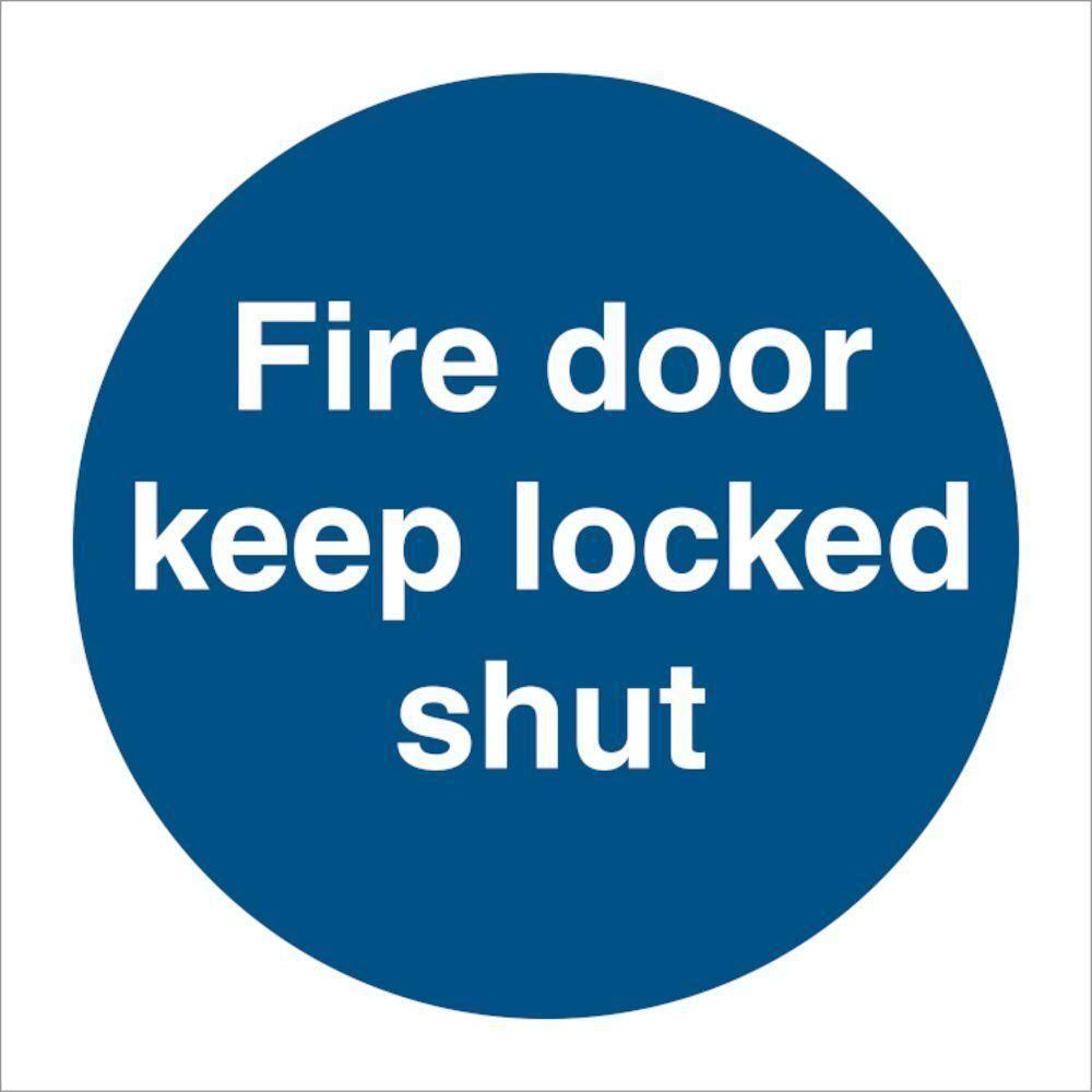 Sign IMO Fire door keep locked shut 106120 - Sikkerhedsgiganten