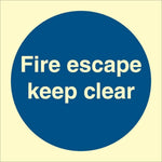 Sign IMO Fire escape keep clear 106100 - Sikkerhedsgiganten