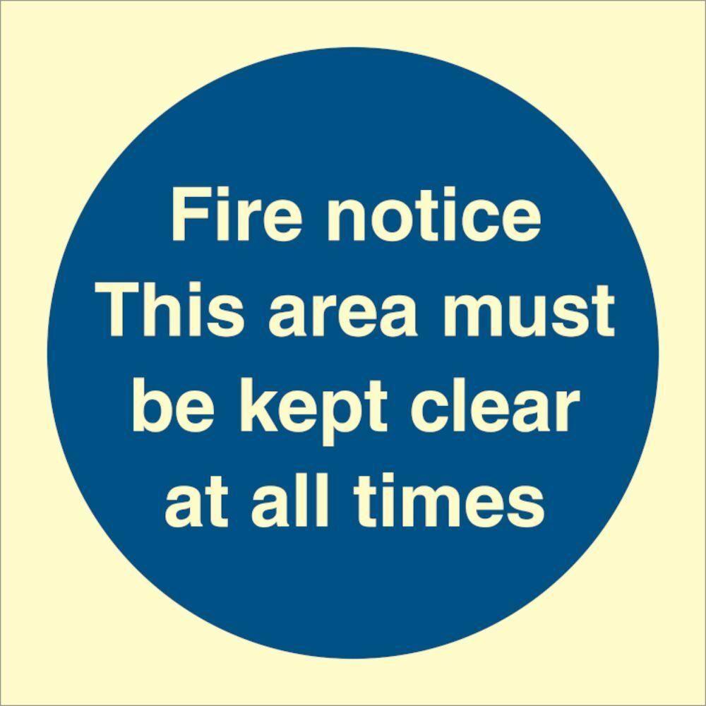 Sign IMO Fire notice - This area must be kept cle 106116 - Sikkerhedsgiganten