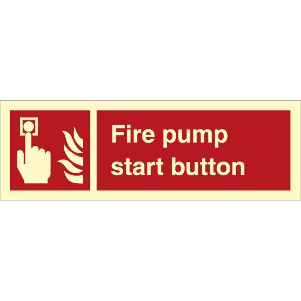 Sign IMO Fire pump start button 105063 - Sikkerhedsgiganten