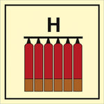 Sign IMO Fixed halon fire extinguisher battery 104145 - Sikkerhedsgiganten
