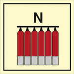 Sign IMO Fixed Nitrogen fire extinguisher battery 104144 - Sikkerhedsgiganten