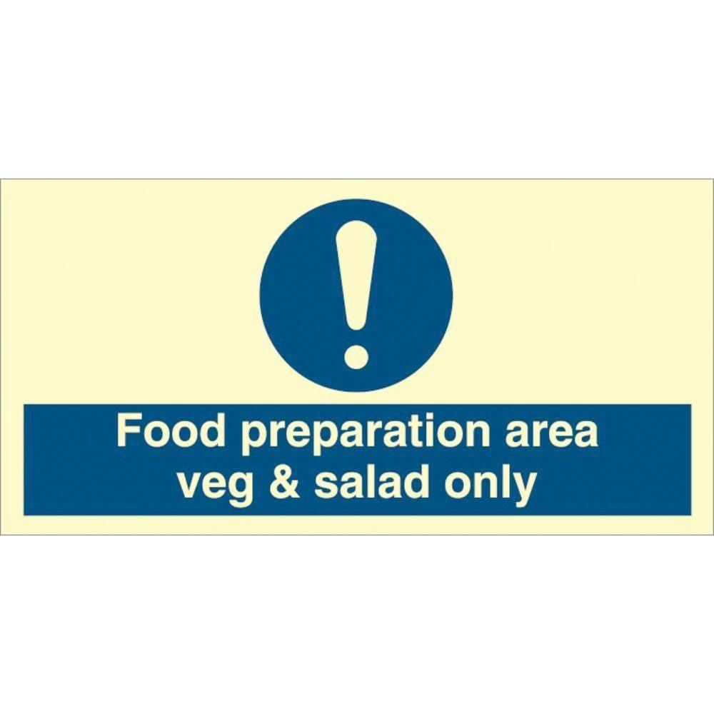 Sign IMO Food preparation area veg and salad only 106270 - Sikkerhedsgiganten