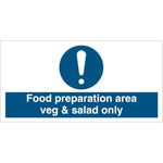 Sign IMO Food preparation area veg and salad only 106270 - Sikkerhedsgiganten