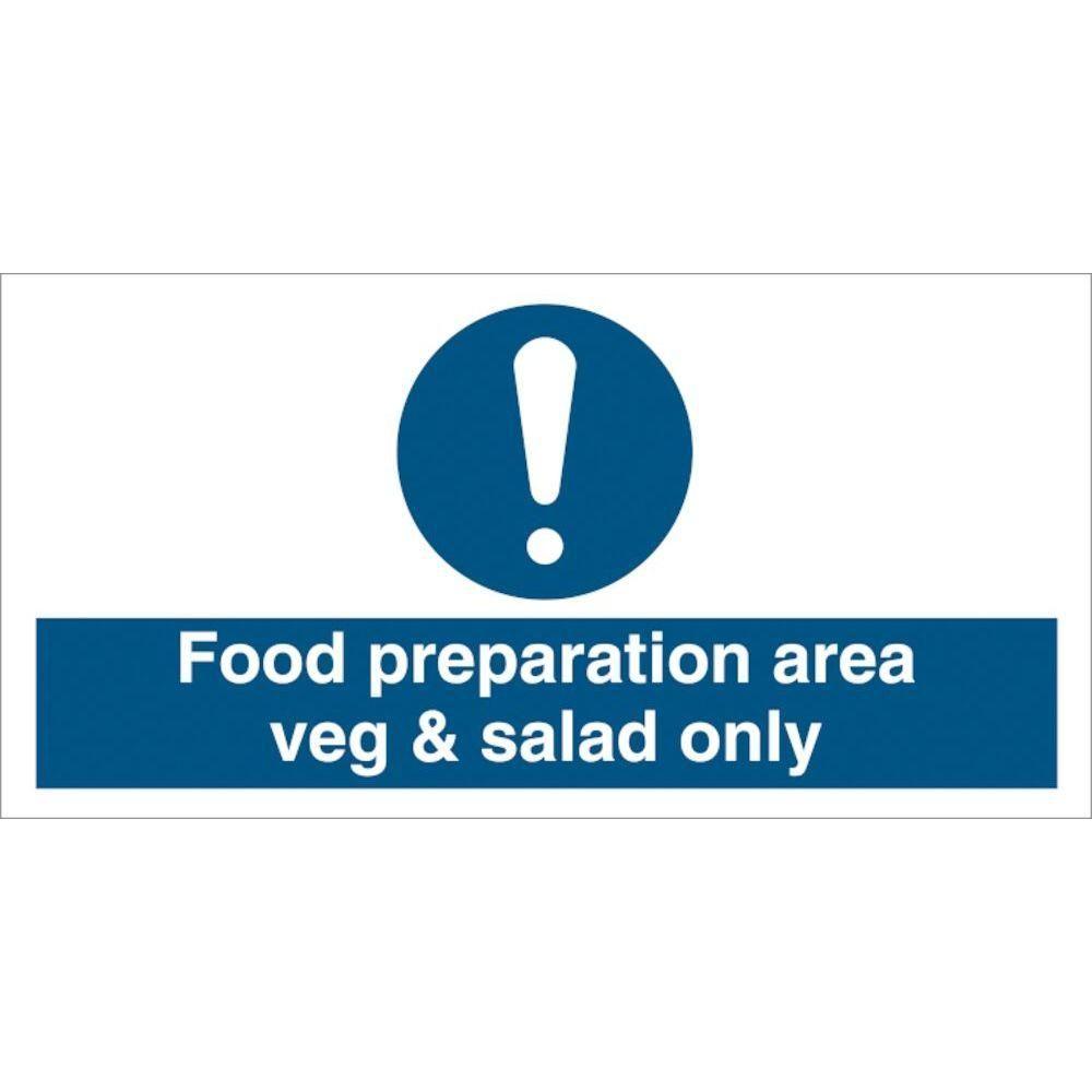 Sign IMO Food preparation area veg and salad only 106270 - Sikkerhedsgiganten