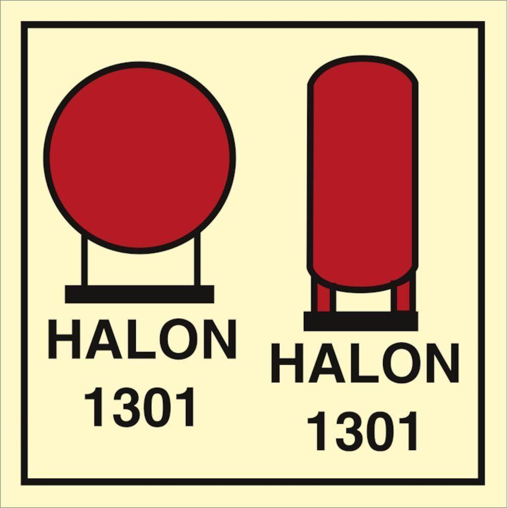 Sign IMO Halon 1301 bottle placed in protected are 10444 - Sikkerhedsgiganten