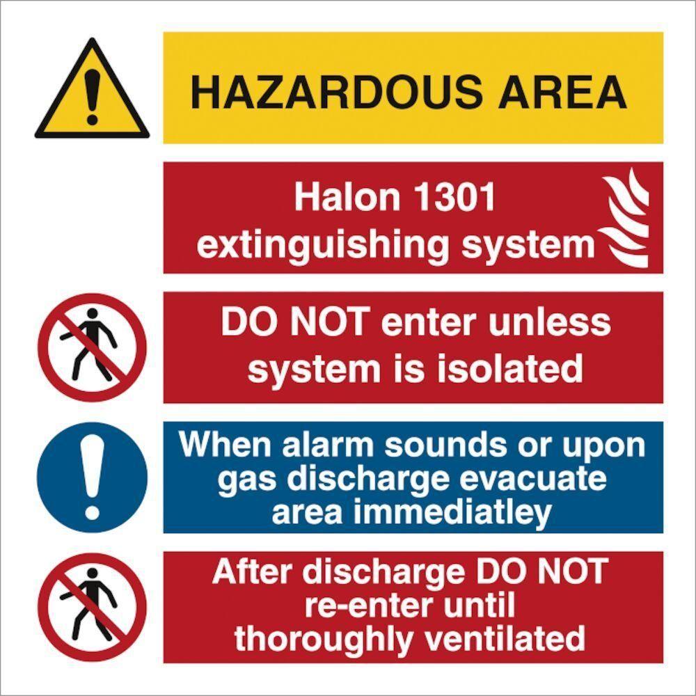 Sign IMO Hazardous area Halon 1301 - Sikkerhedsgiganten
