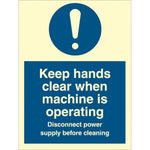Sign IMO Keep hands clear when machine is operatin - Sikkerhedsgiganten