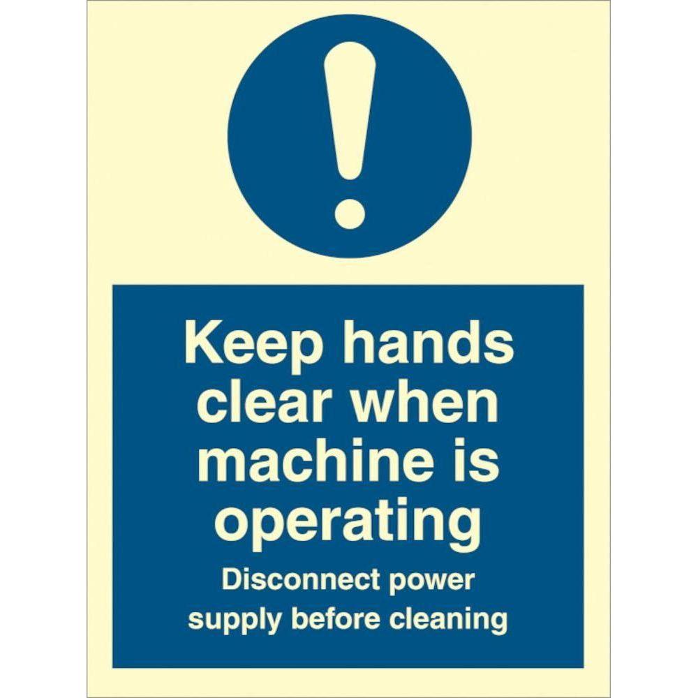 Sign IMO Keep hands clear when machine is operatin - Sikkerhedsgiganten