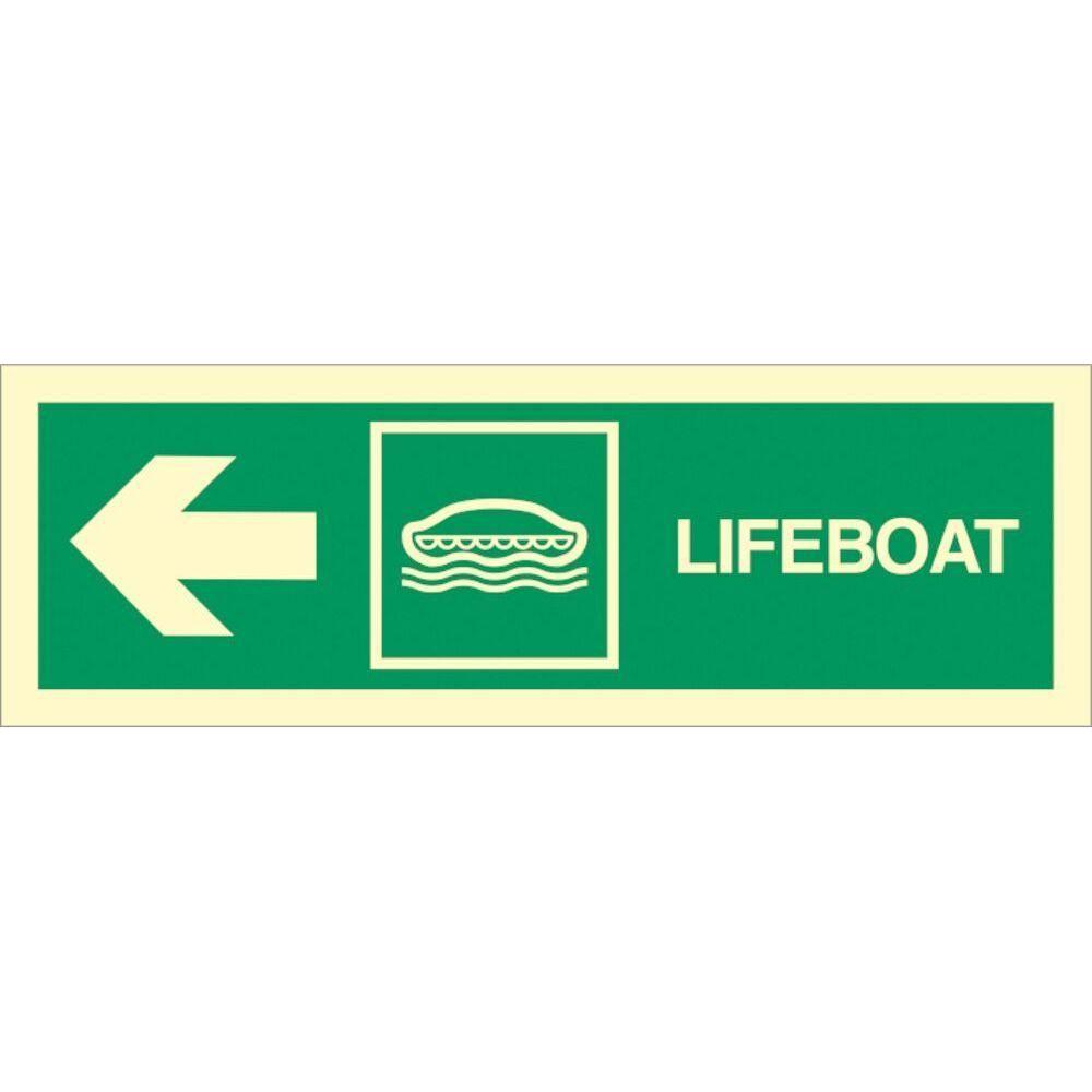 Sign IMO Lifeboat arrow left - Sikkerhedsgiganten