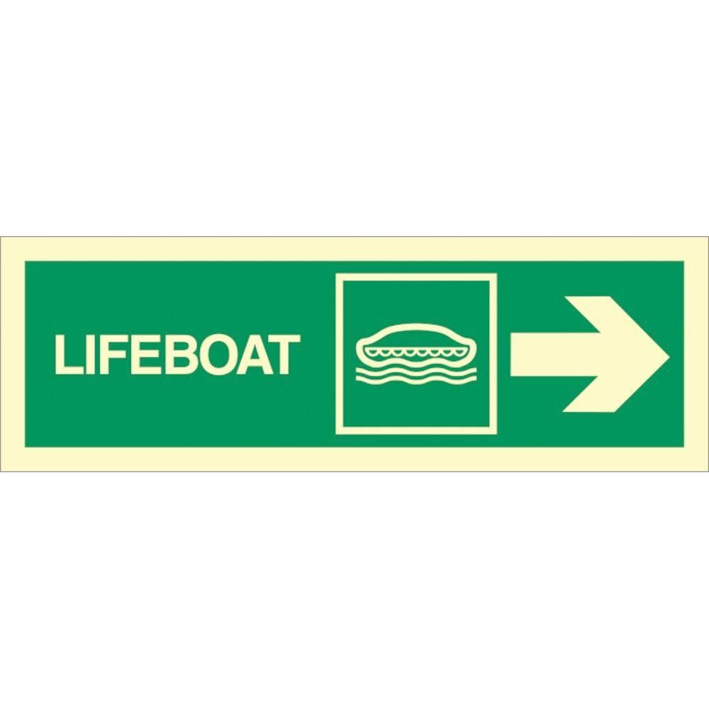 Sign IMO Lifeboat arrow right - Sikkerhedsgiganten