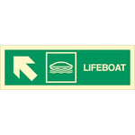 Sign IMO Lifeboat arrow up left - Sikkerhedsgiganten
