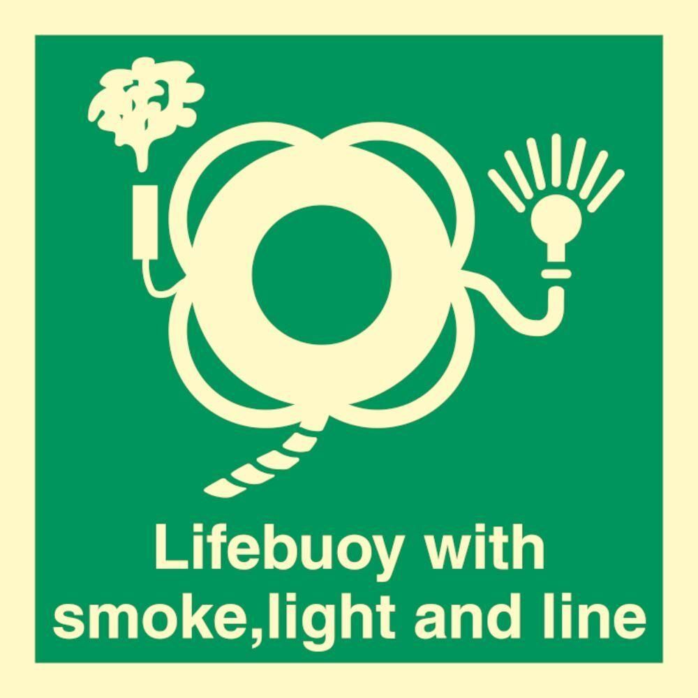 Sign IMO Lifebuoy with line, light and smoke - Sikkerhedsgiganten