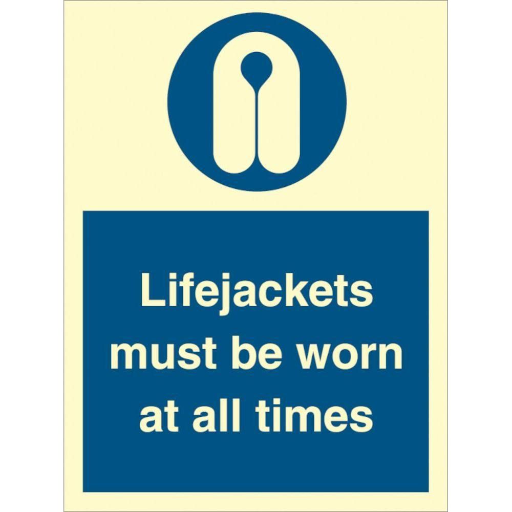 Sign IMO Lifejackets must be worn at all times - Sikkerhedsgiganten